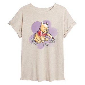 Women's - Disney - Winnie Floral Oversized Graphic T-Shirt - 1 of 4