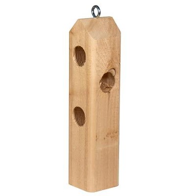 JCs Wildlife Wood Suet Log Jammer Suet Plug Feeder - Holds 3 Suet Plugs - Woodpecker Feeder - Made in the USA