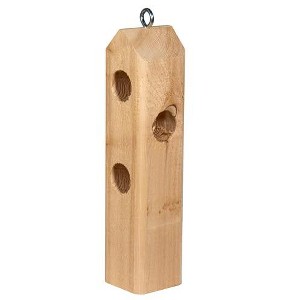JCs Wildlife Wood Suet Log Jammer Suet Plug Feeder - Holds 3 Suet Plugs - Woodpecker Feeder - Made in the USA - 1 of 4