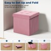LUSIMO 15" Velvet Storage Ottoman Toy Chest Footstool For Bedroom Living Room - 3 of 4