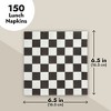 Blue Panda 150 Pack Car Race Checkered Flag Disposable Paper Napkin Party Supplies Kid Birthday 6.5"x6.5" - 3 of 4