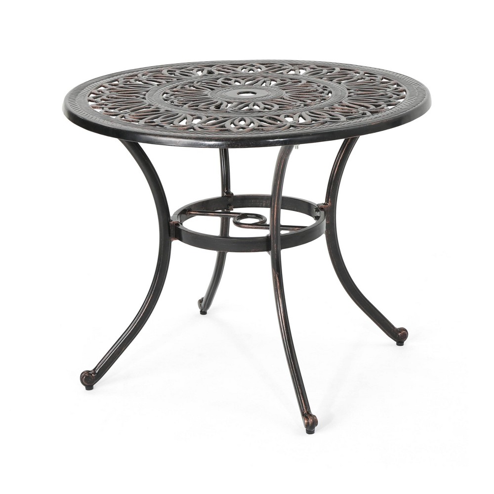 Photos - Garden Furniture Tucson 32.5" Round Cast Aluminum Dining Table - Copper - Christopher Knigh