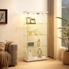 VYNXARIA 4-Tier Double Door Glass Display Cabinet£¬Floor Standing Storage with Four Partitions and Two Locks for Living Room & Bedroom£¬White - 2 of 4