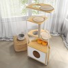 Gulches Must Have Pet Furniture: Corner Cat Tower with Scratching, Condo, and Feeding Station - 4 of 4
