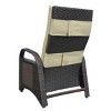 PE Wicker Patio Recliner Chair,Patio Chair With Separate Adjustment Mechanism And Removable Soft Cushion,Outdoor Patio Chairs -Maison Boucle - 4 of 4
