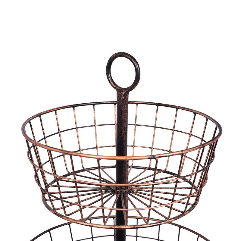 BirdRock Home Metal 3-Tier Wire Fruit Basket - Oil Rubbed Bronze, 2 of 8