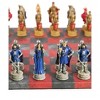 WorldWise Imports Chess Set - King Arthur Resin Chessmen on Red & Dusky Black Faux Leatherette Chess Board - 2 of 4