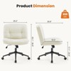NicBex PU Adjustable Height Home Office Desk Chair,Armless Swivel Chair with Cross Legs,Desk Chair Comfy for Living Room,Bedroom,Office - 3 of 4