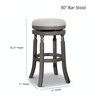 NicBex 30" Fabric/Leather Swivel Bar Stools,Counter Height Bar Stools with Padded Seat,360° Rotating Barstools for Kitchen Island & Home Bar - 3 of 4