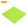Unique Bargains Silicone Heat Resistant Non-Slip Green Trivet Mats Green 2 Pcs - 3 of 3