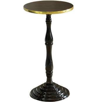 Fabulaxe Round Wooden Side Table, Living Room Accent Pedestal End Table