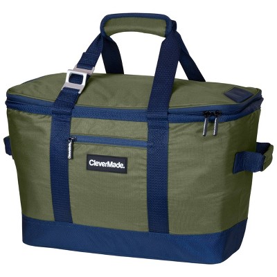 CleverMade 32qt Collapsible Cooler - Olive/Navy