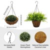 2 Pcs Artificial Hanging Plants Outdoor Fake Hanging Ferns Planter with Basket, Greenery UV Resistant for Patio Garden Home Decor - 2 of 4