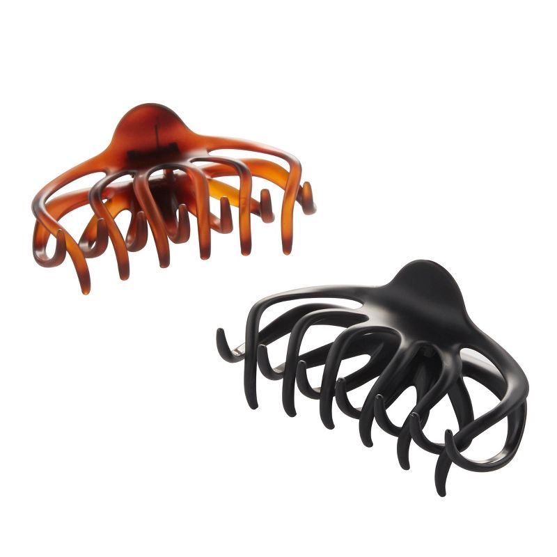 sc&#252;nci Recycled Large Claw Clips - Brown/Black - Thick Hair - 2pk, 5 of 8