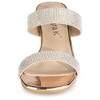 Allegra K Women's Rhinestone Open Square Toe Chunky Heel Slide Sandals - 3 of 4