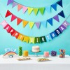 Blue Panda 8 Feet Rainbow Happy Birthday Banner with 3 Colorful Felt Pennant Flag Banners (6 Feet) for Party Decorations - 2 of 4