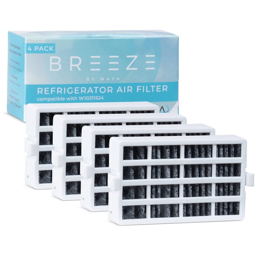 Breeze by MAYA Replacement Whirlpool W10311524 Refrigerator Air Filter 4pk - BAF401