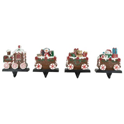 Northlight Set Of 4 Gingerbread Train Christmas Stocking Holders 4.75 ...