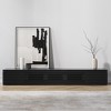 POVISON Minimalist Fluted TV Stand with Drawers, Solid Wood Media Console with Flip-down Door, Walnut Veneer, Fully-Assembled-TS1031B180 - 2 of 4