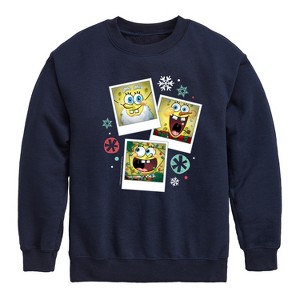 Boys' - SpongeBob SquarePants - Christmas Photo Collage Graphic Long Sleeve Fleece Sweatshirt - 1 of 4
