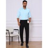 INSPIRE CHIC Men's Point Collar Button Long Sleeve Solid Color Business Dress Shirt - 2 of 4