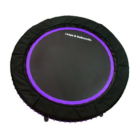 Leaps & Rebounds 40" Round Mini Fitness Trampoline Rebounder Indoor Home Gym Exercise Equipment Low Impact Workout For Adults, Purple :