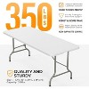 Bonnlo Folding Table 6ft, Portable Collapsible Plastic White Long Tables for Party, Camping, Banquet, Craft, Dining, Wedding, Outdoor and Indoor Use - 4 of 4