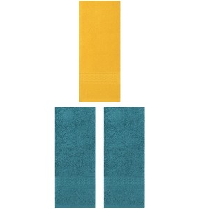 REGALWOVEN 3 Pack Solid Stripe Absorbent Soft Decorative Hand Towels for Bathroom 13" x 30" - 1 of 4
