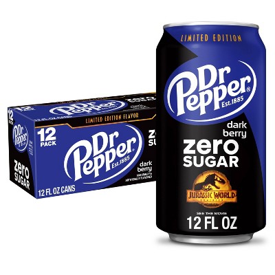Dr Pepper Zero Dark Berry Soda - 12pk/12 fl oz Cans
