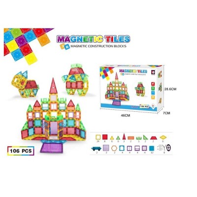 MPM Toys 3D Magnetic Construction Blocks Building Set - 106 pcs