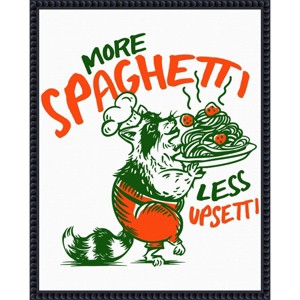 Amanti Art More Spaghetti Less Upsetti Raccoon with Pasta by the Whiskey Ginger Framed Canvas Wall Art - 1 of 4
