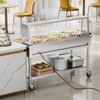 VEVOR Commercial Food Warmer,5 Pans+2 Pots Electric Steam Table,1800W Buffet Catering Food Warmer with Shield Undershelf Wheels,Stainless Steel,Silver - 2 of 4
