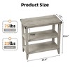 Farmhouse End Table Rustic Side Table with Storage Shelf for Small Spaces Grey Bedside Table - 3 of 4