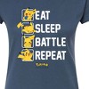 Women's - Pokémon - Eat Sleep Battle Repeat Fitted Graphic T-Shirt - 2 of 3