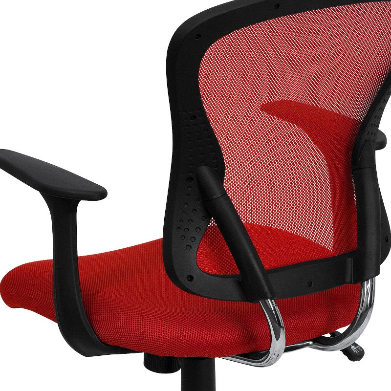 Emma and Oliver Mid-Back Mesh Swivel Task Office Chair with Chrome Base and Arms, 5 of 12