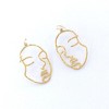sanctuaire Hammered Modern Art Face Statement Drop Earrings Gold - 3 of 3