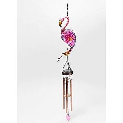 Glass/Metal Solar Flamingo Wind Chime - Ultimate Innovations