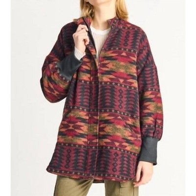 Women's Geo Zip Front Printed Jacket - Dex