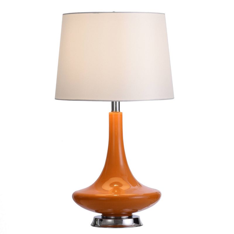 Retro Orange Glass Table Lamp with Steel Base - StyleCraft, 6 of 11