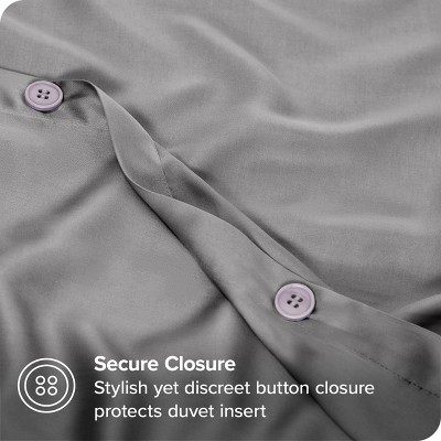 Twin/Twin XL Light Gray TENCEL Lyocell Duvet Cover Set