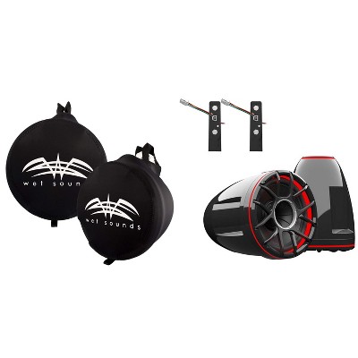 Wet Sounds REV-10-HD-XZ-B Tower Speakers with X-Mount Kit & Neoprene Covers