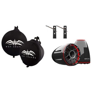 Wet Sounds REV-10-HD-XZ-B Tower Speakers with X-Mount Kit & Neoprene Covers - 1 of 4