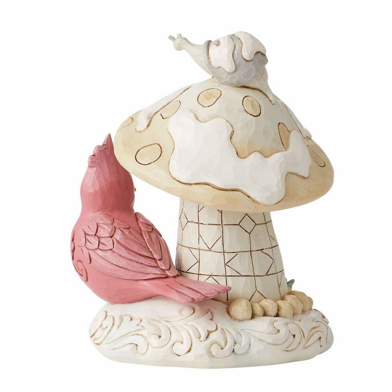 Jim Shore 6.75 In Home For The Holidays Mushroom Cardinal Dwelling Snail Gnome Figurines, 3 of 4
