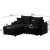 MYINDA 2-Seater Sectional Couch with Ottoman- Corduroy Sofa Chair with Storage Armrests, USB and Phone Holder - 3 of 4