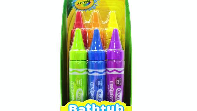 6ct Crayola Body Wash Bath Pens - Unscented - 3pk/6 fl oz, 2 of 8, play video