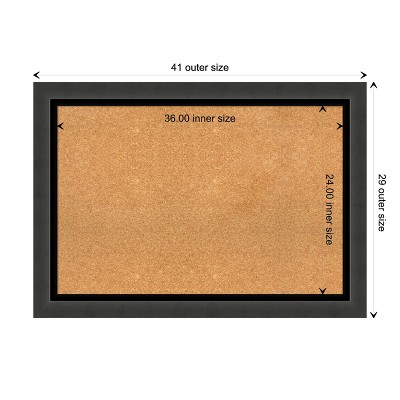 Tuxedo Black Framed Natural Cork Bulletin Board 41" x 29"