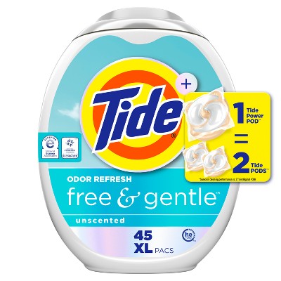 Tide Odor Refresh Power Pods Laundry Detergent - Free & Gentle - 45ct