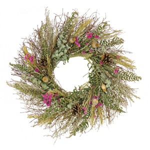 22" Artificial Lavender Mixed Arrangement Spring Wreath - National Tree Company - 1 of 3