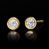 Ross-Simons 0.20 ct. t.w. Bezel-Set Lab-Grown Diamond Stud Earrings in 18kt Gold Over Sterling - 3 of 4