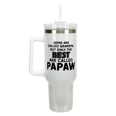 Elanze Designs Only The Best Are Called Papaw Grandpa 40 oz. Stainless Steel, Large Water Bottle Coffee Mug, Spill & Leak Resistant, Thermal Travel